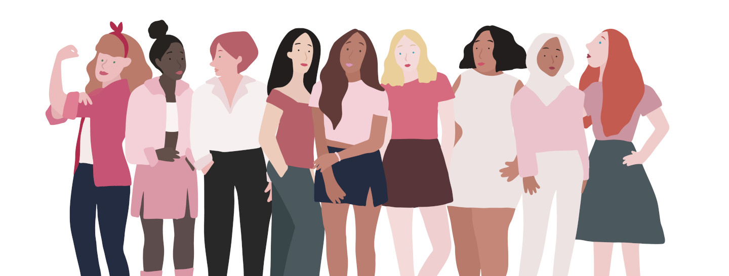 Women from all around the world standing together